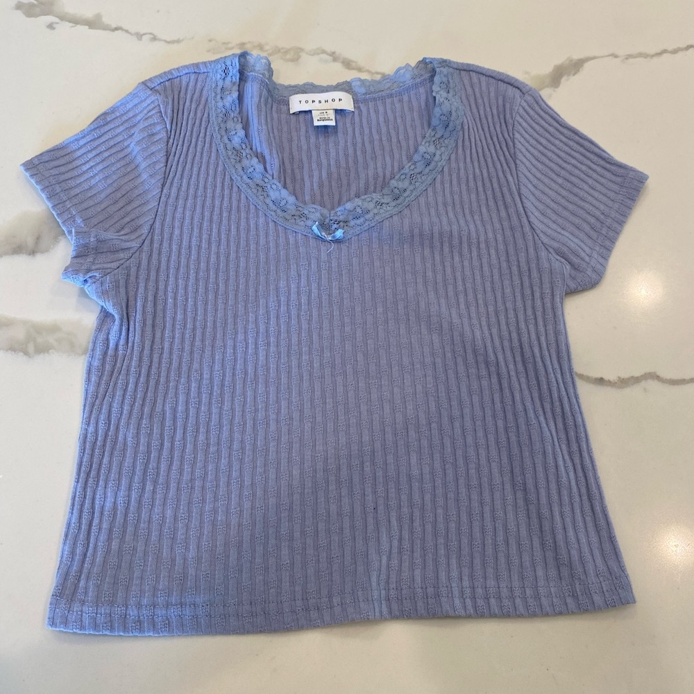 Blue TopShop cotton shirt